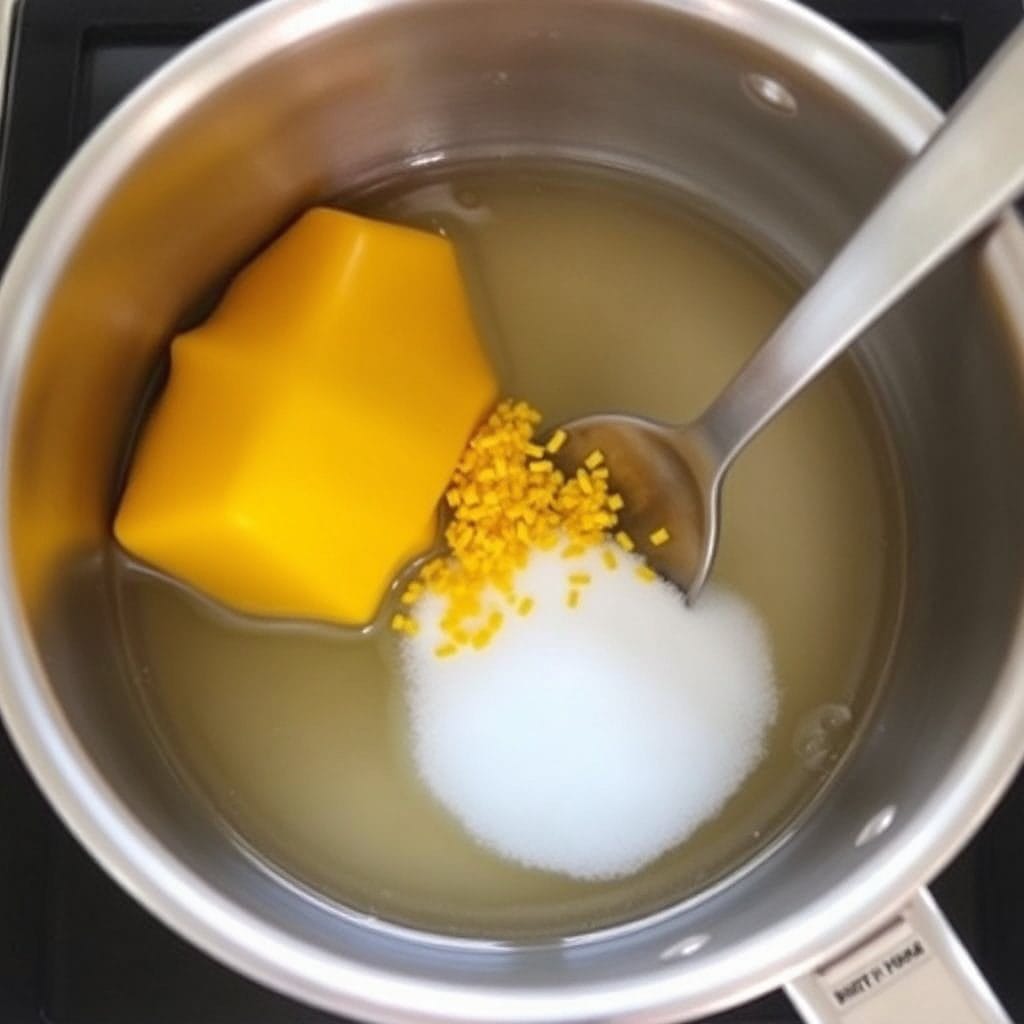 a zest of Buddhas hand fruit and a cup of water, one teaspoon sugur