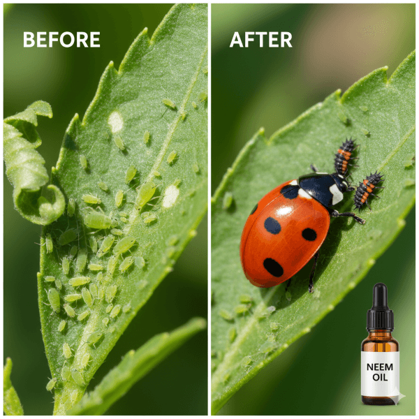 Common fruit garden pests and natural solutions – aphids vs ladybugs and neem oil
