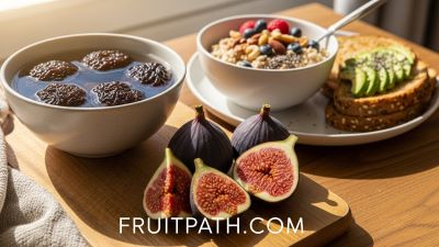 Soaked dried figs in water to help improve digestion and relieve constipation naturally