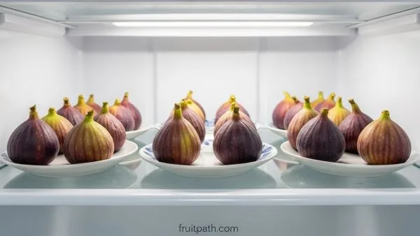 “Slow refrigerator method for drying figs naturally at home with figs spaced on a plate.”