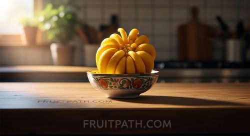 Whole Buddha’s Hand citrus fruit used as a natural air freshener at home