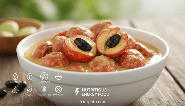 Ackee fruit showing healthy fats, low sugar content, and suitability for vegan and low-carb diets