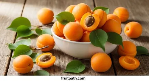 Fresh apricots in a bowl.