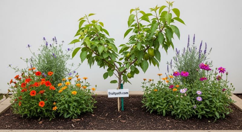 Companion planting in fruit garden