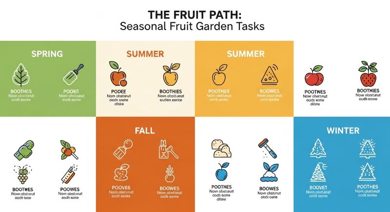 Seasonal fruit garden care guide for spring summer fall and winter