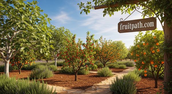 Warm climate fruit trees like figs peaches and citrus