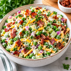 Easy Bacon Pea Salad – Creamy High-Protein Side Dish