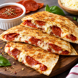 High-Protein Pepperoni Pizza Quesadillas