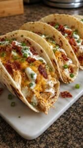 Keto Crack Chicken Tacos – Creamy, Cheesy & High-Protein
