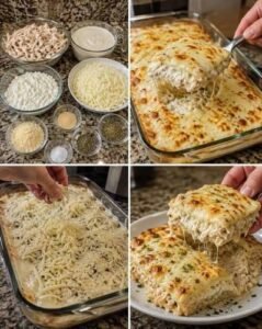 Creamy Chicken Alfredo Lasagna – Easy High-Protein Keto-Friendly Dinner